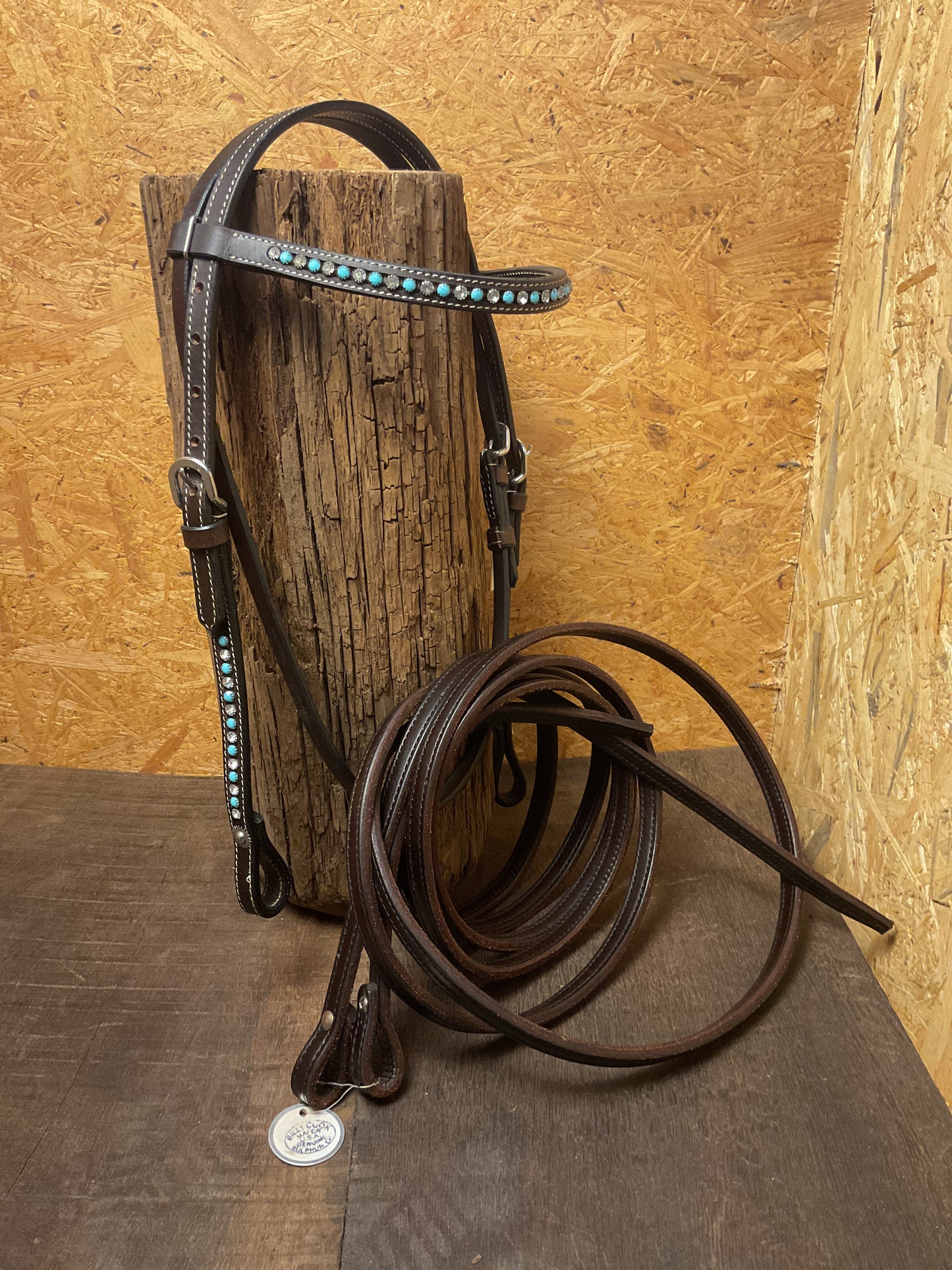 Kopfstück mit Strass und Türkis