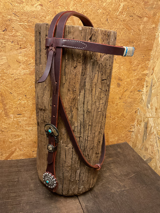 Kopfstück, Türkis-Rohhaut „Einzelstück“