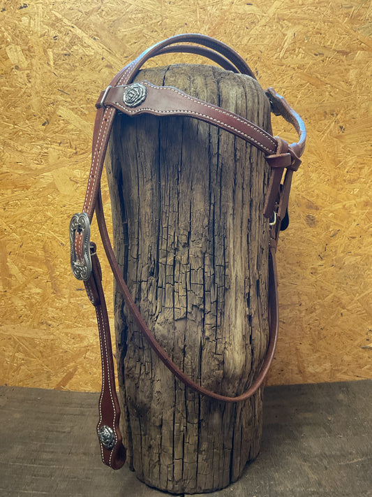 Kopfstück aus Harness Leder mit dekorativen Rosen „Einzelstück“