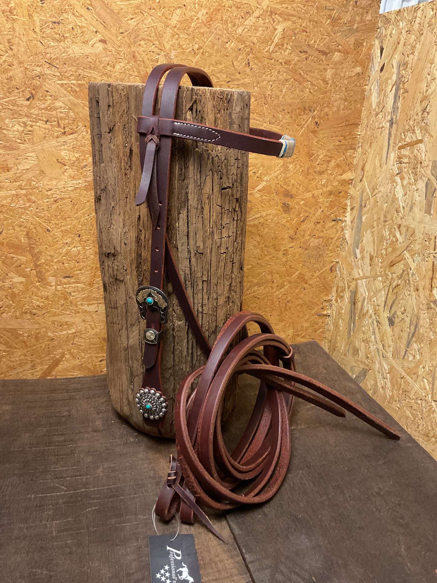 Kopfstück, Türkis-Rohhaut „Einzelstück“